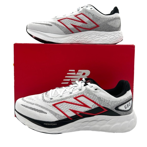 New Balance Shoes - New Balance Fresh Foam 680 v8 Shoes Womens 10.5 Mens 9 White Black Red Sneakers